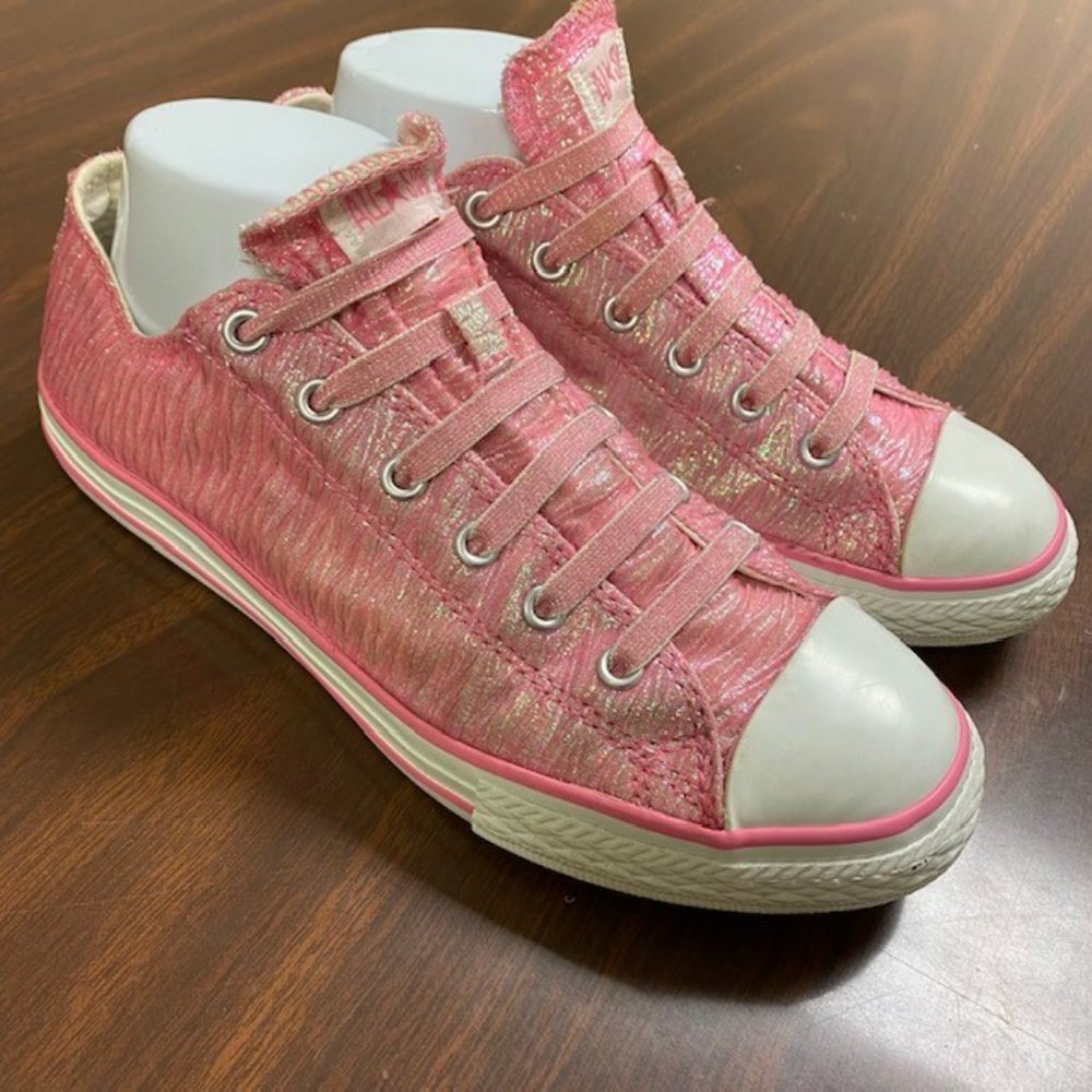 Converse All Star Chuck Taylor Low Top Shimmer Sneakers,‎ size J 5.5, W 7, EU 38